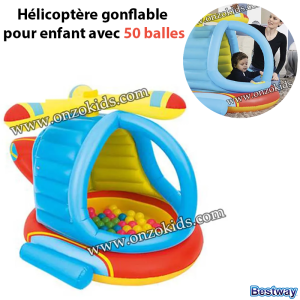 Piscine à balles, Hélicoptère gonflable pour enfant + 50 balles – Bestway
