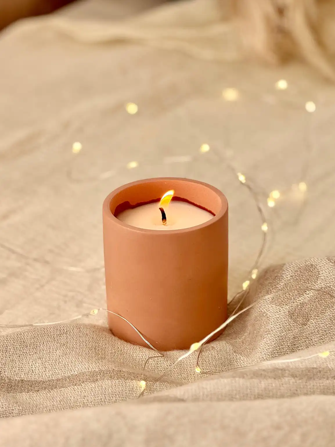 Coffret Chaleur Terracotta OKJO – Bougie Figue Santal & Allumettes – Image 4