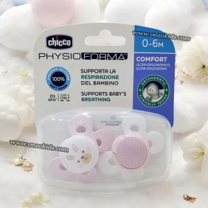 Lot de 2 sucettes Physio forma 0-6 mois – Chicco