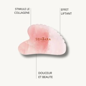 Gua Sha Cœur à Dents – Quartz Rose – Sentara