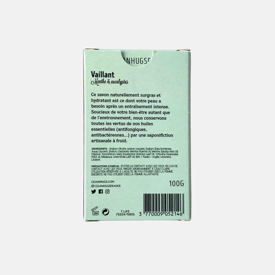 Savon exfoliant « Vaillant » – Menthe et Eucalyptus – Clean Hugs – Image 4